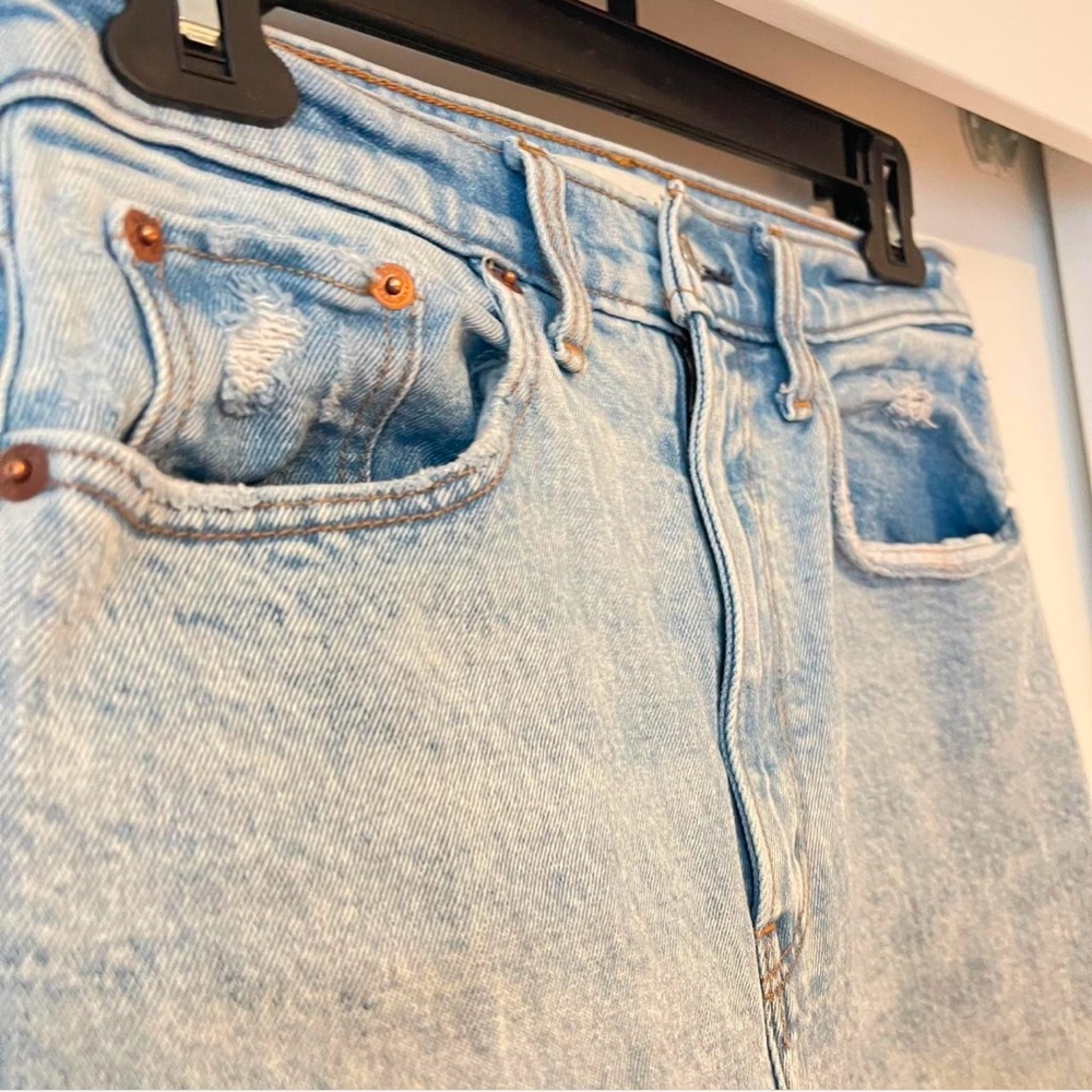 Light Blue Distressed Women's Jeans - Picture 2 of 3